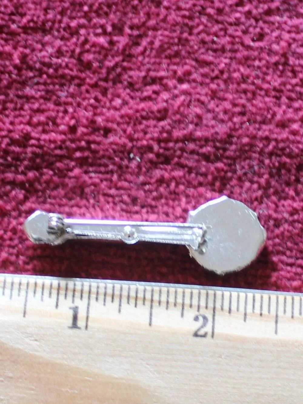 Vintage silver-tone rhinestone banjo pin